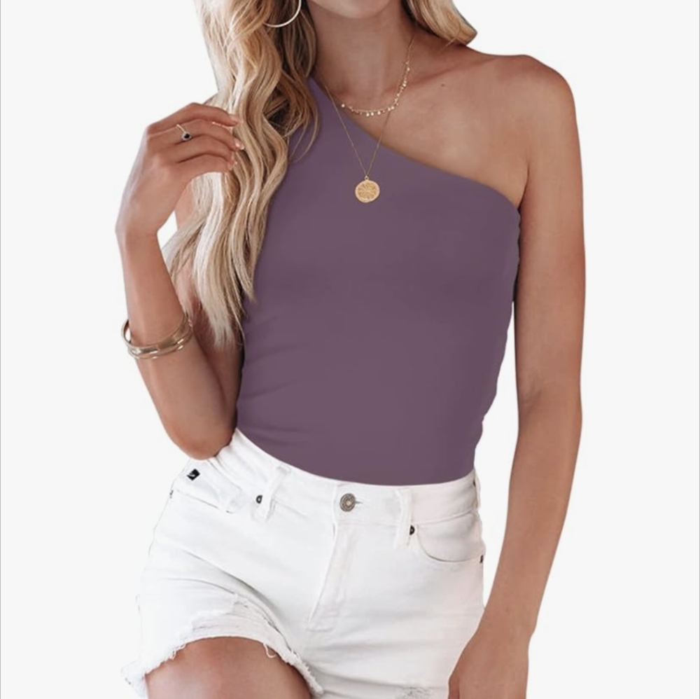 One shoulder tank body suit